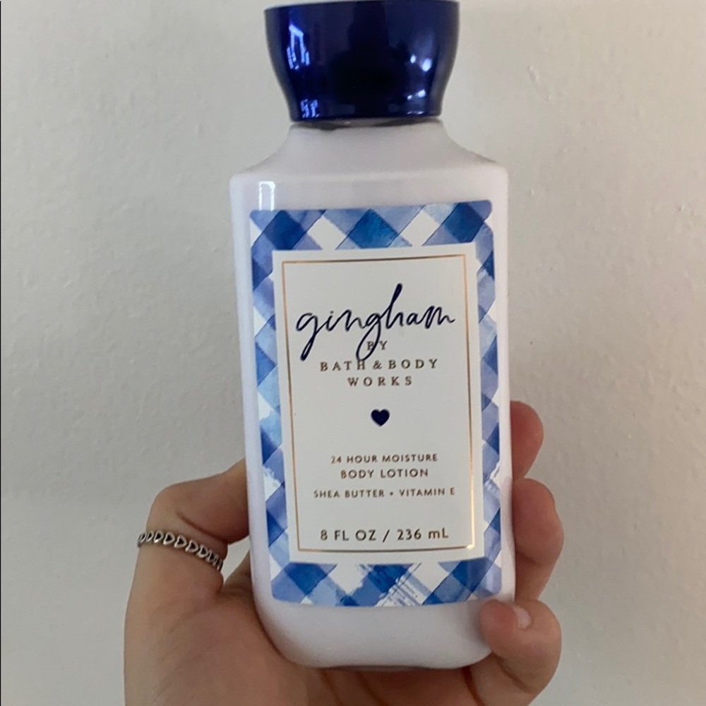 Gingham body lotion